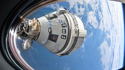 Boeing's Starliner spacecraft which launched astronauts Butch Wilmore and Suni Williams to the International Space Station docked to the Harmony module's forward port.