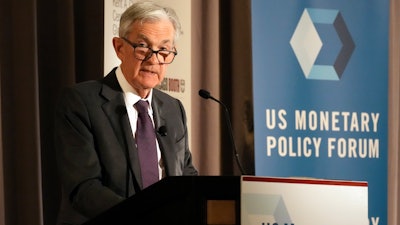 Federal Reserve Chair Jerome Powell addresses the annual U.S. Monetary Policy Forum, New York, March 7, 2025.