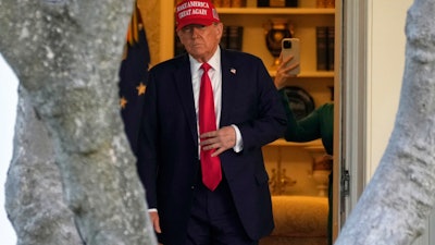 President Donald Trump on the South Lawn of the White House, Feb. 28, 2025.