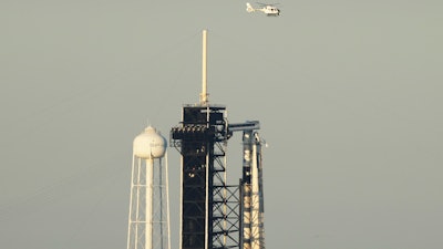 A SpaceX Falcon 9 rocket with a crew of four aboard the Crew Dragon spacecraft scrubbed prior to liftoff for a mission to the International Space Station from pad 39A at the Kennedy Space Center in Cape Canaveral, Fla., Wednesday, March 12, 2025.