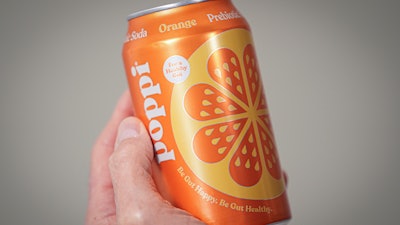 A can of Poppi prebiotic soda is shown on April 10, 2024, in New York.