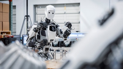 Apptronik's humanoid robot, Apollo, deployed at Mercedes-Benz.