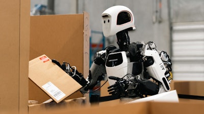 Apptronik's robots are suitable for manufacturing and logistics applications, like sorting materials, lifting heavy items, and working alongside humans on tasks in the warehouse.