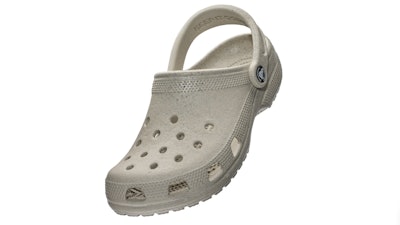 The Keep It Going Classic Clog from Crocs is made from 25% post-consumer recycled content sourced from old Crocs.