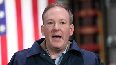 EPA Administrator Lee Zeldin speaks at the East Palestine Fire Department in East Palestine, Ohio, Feb. 3, 2025.