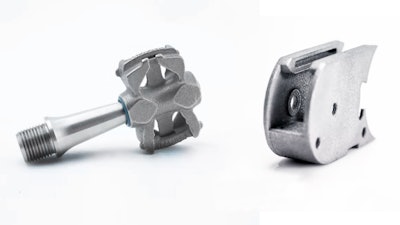 Titanium alloy parts made on a Farsoon SS403P Polymer PBF system using ColdMetalFusion Technology, a sinter-based additive manufacturing process developed by Headmade Materials.