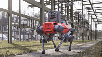 Anymal conducting autonomous inspection missions at a power distribution facility.