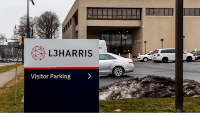 An L3Harris office building in Rochester, New York in March 2020.
